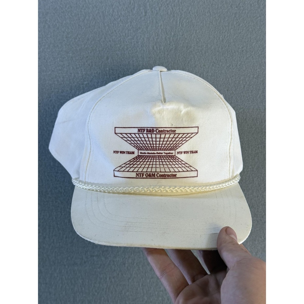 Vintage NTF Contractor K-Products Hat Cap Snap Back Mens One Size White Twill